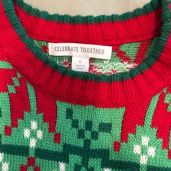 Holiday Llama Sweater in Green and Red - Picture 3 of 3